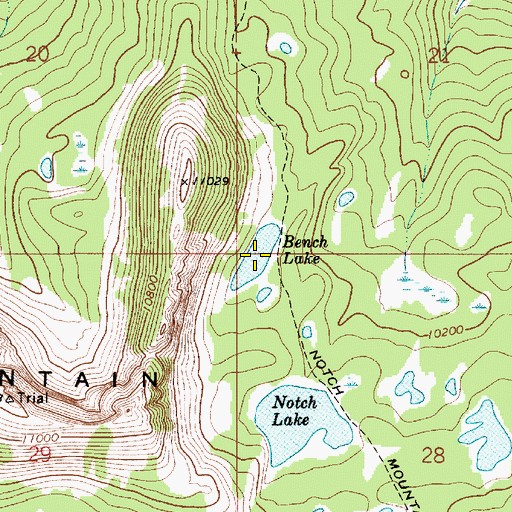 Topographic Map of Bench Lake, UT