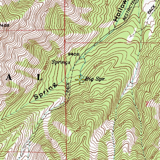 Topographic Map of Big Spring, UT