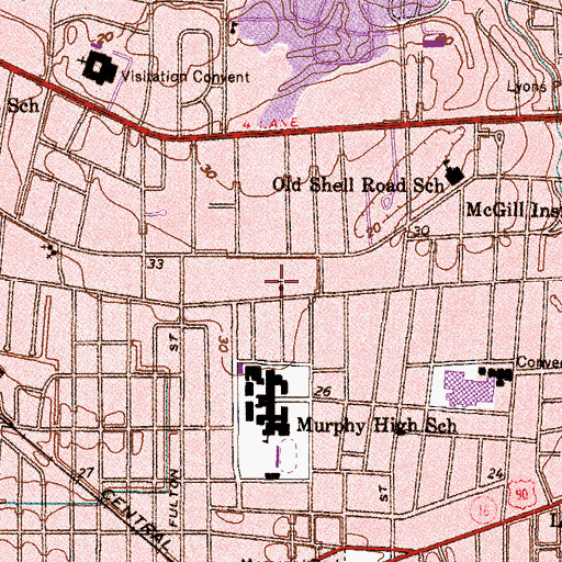 Topographic Map of Trinity Episcopal Church, AL