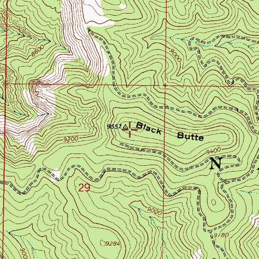 Topographic Map of Black Butte, UT