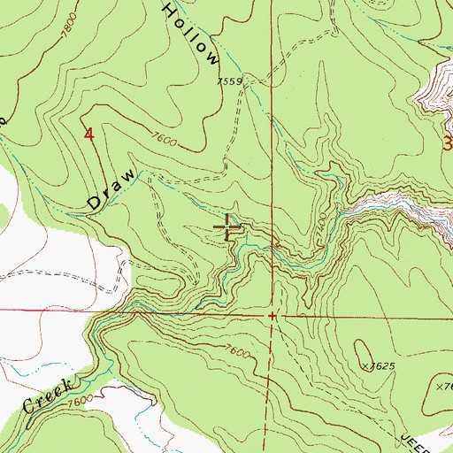 Topographic Map of Blind Spring Draw, UT