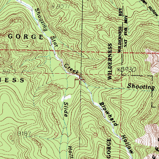 Topographic Map of Blowhard Hollow, UT