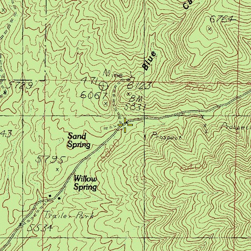 Topographic Map of Blue Canyon, UT