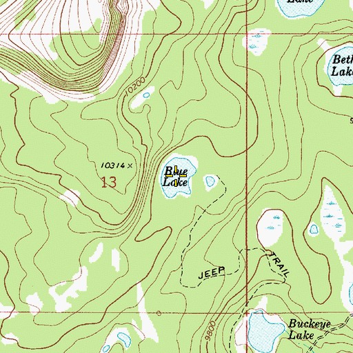 Topographic Map of Blue Lake, UT