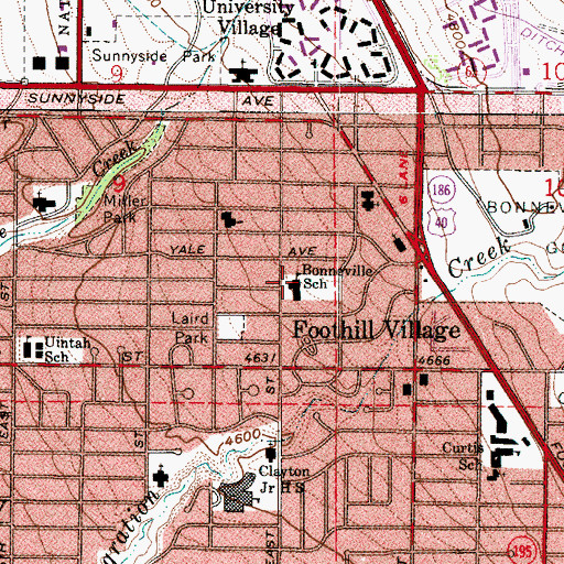 Topographic Map of Bonneville Elementary School, UT