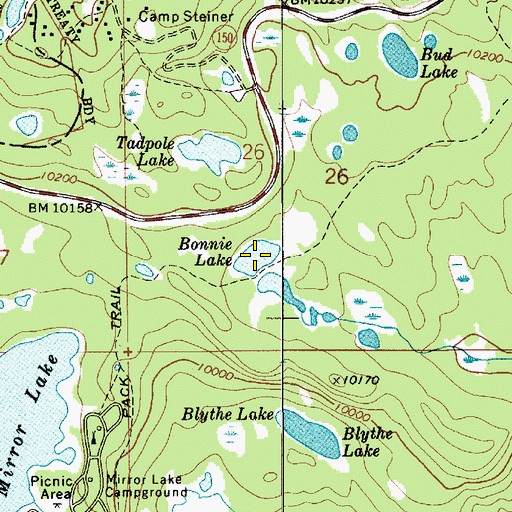 Topographic Map of Bonnie Lake, UT