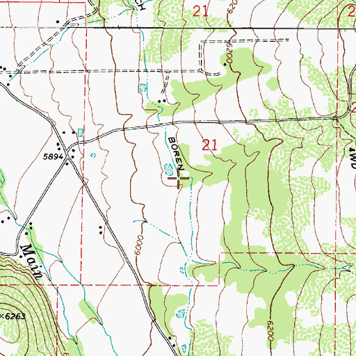 Topographic Map of Boren Ditch, UT