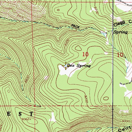 Topographic Map of Box Spring, UT