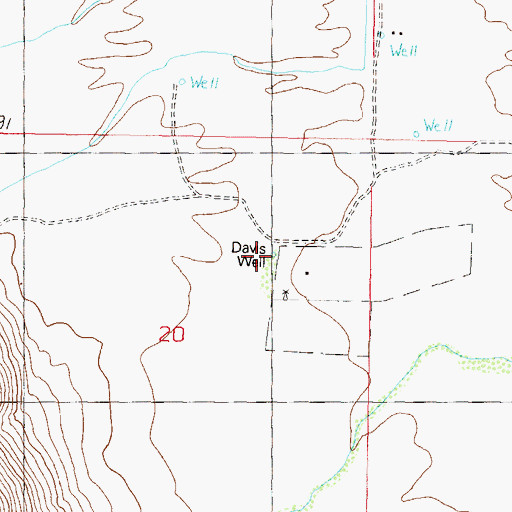 Topographic Map of Davis Well, AZ