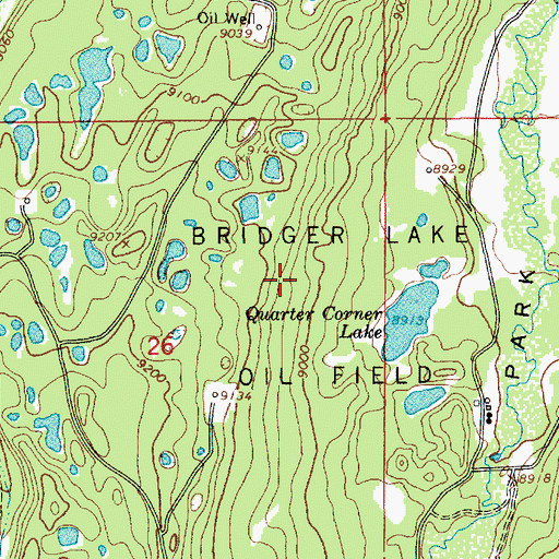 Topographic Map of Bridger Lake Oil Field, UT