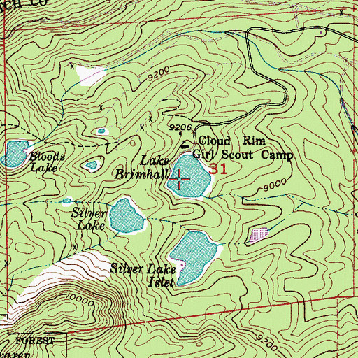 Topographic Map of Lake Brimhall, UT