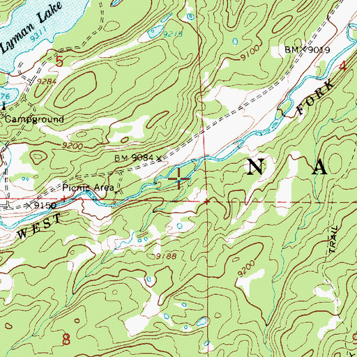Topographic Map of Brush Creek, UT