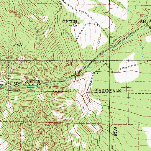 Topographic Map of Bullion Canyon, UT