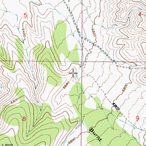Topographic Map of Burnt Hollow, UT