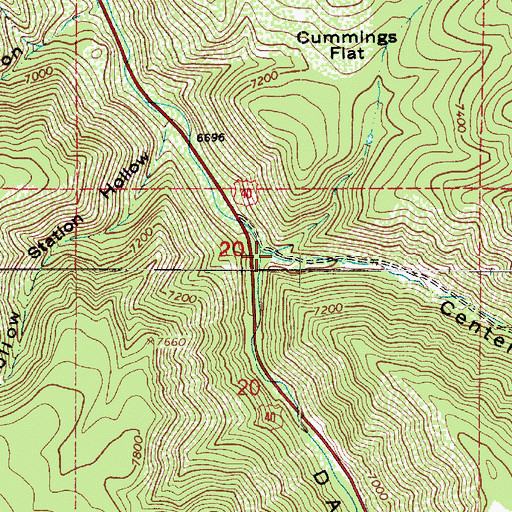 Topographic Map of Center Canyon, UT