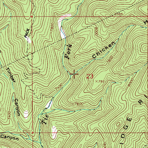 Topographic Map of Chicken Hollow, UT