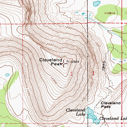 Topographic Map of Cleveland Peak, UT