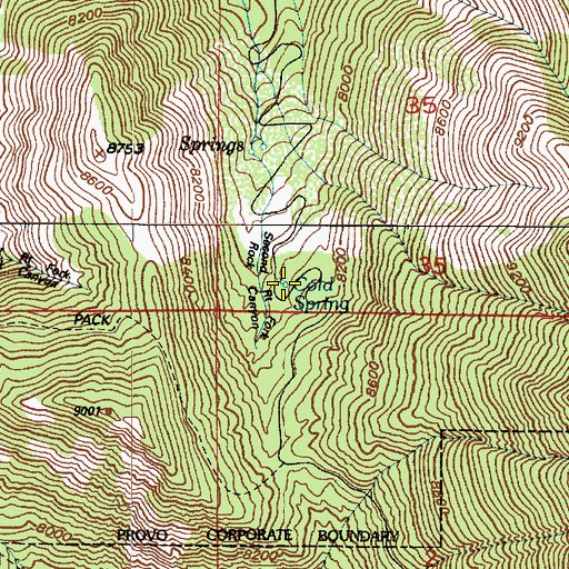 Topographic Map of Cold Spring, UT