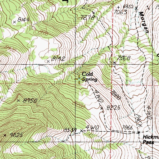 Topographic Map of Cold Spring, UT