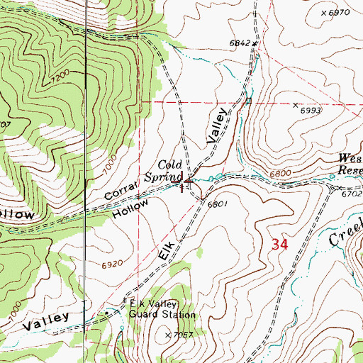 Topographic Map of Cold Spring, UT