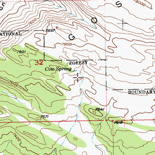 Topographic Map of Cow Spring, UT