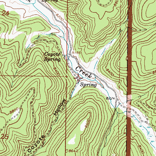 Topographic Map of Coyote Hollow, UT