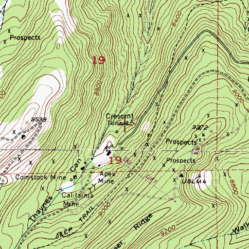 Topographic Map of Crescent Tunnel, UT