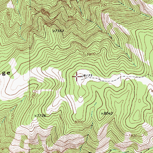 Topographic Map of Curtis Ridge, UT