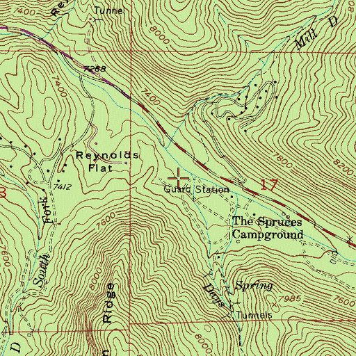 Topographic Map of Days Fork, UT
