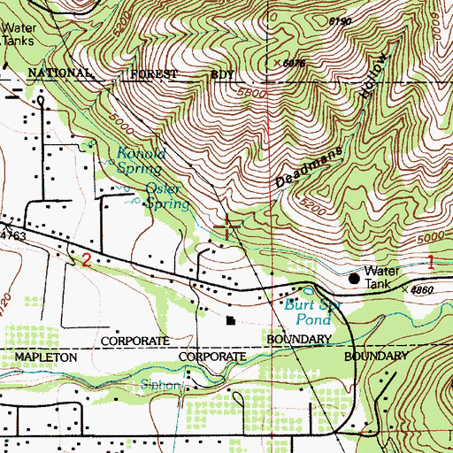 Topographic Map of Deadmans Hollow, UT
