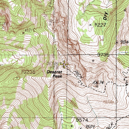 Topographic Map of Deseret Peak, UT
