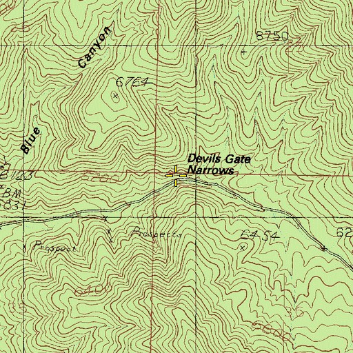 Topographic Map of Devils Gate Narrows, UT
