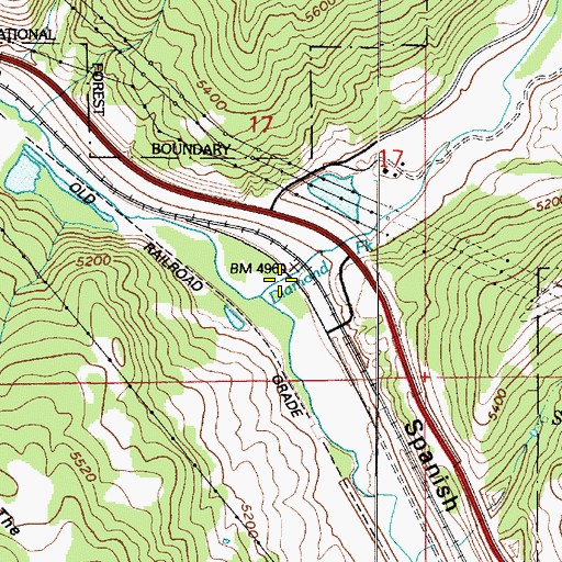 Topographic Map of Diamond Fork, UT