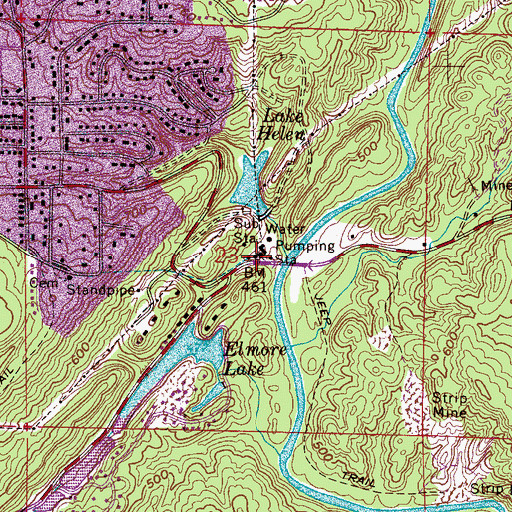 Topographic Map of Cahaba Pumping Station, AL