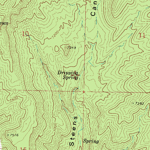 Topographic Map of Dripping Spring, UT