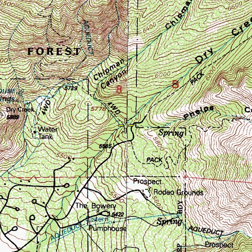 Topographic Map of Dry Creek Canyon, UT