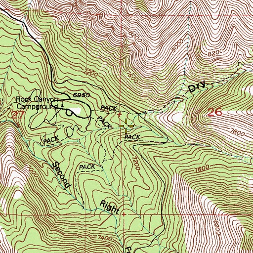 Topographic Map of Dry Fork, UT