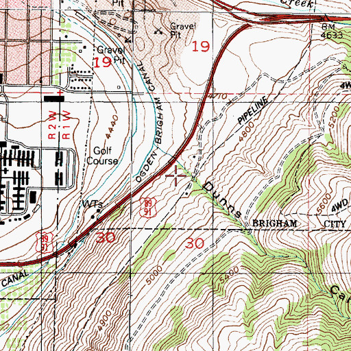 Topographic Map of Dunns Canyon, UT