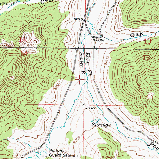 Topographic Map of East Fork Creek, UT