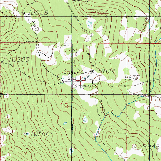 Topographic Map of Elkhorn Ranger Station and Forest Camp, UT