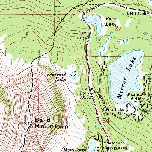 Topographic Map of Emerald Lake, UT