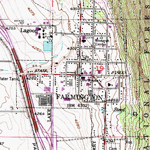 Topographic Map of Farmington, UT