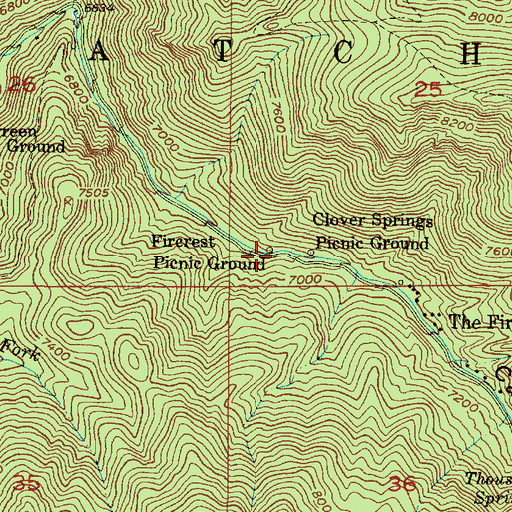 Topographic Map of Fircrest Picnic Ground, UT