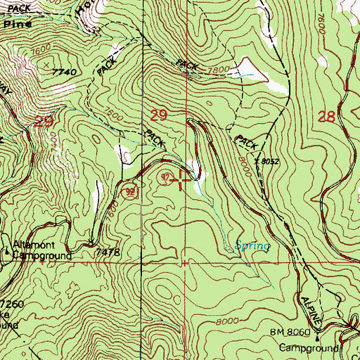 Topographic Map of Forest Camp, UT
