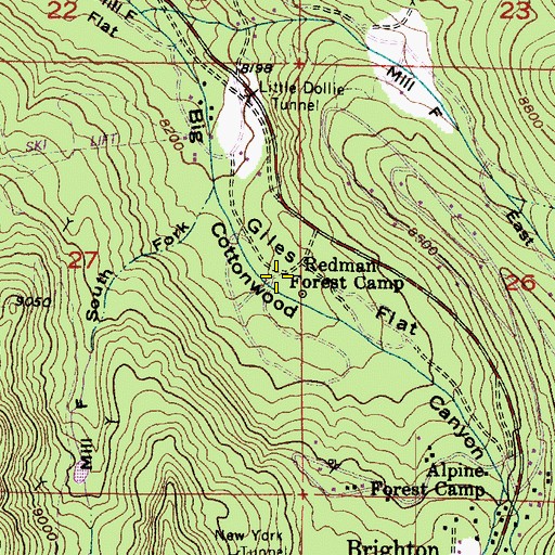 Topographic Map of Giles Flat, UT