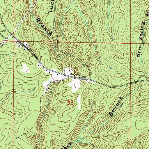 Topographic Map of Dug Hill Cemetery, AL