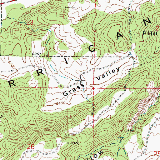 Topographic Map of Grass Valley, UT