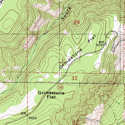 Topographic Map of Grindstone Flat, UT