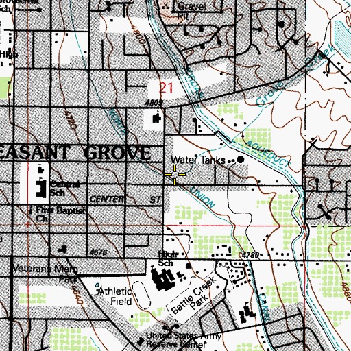 Topographic Map of Grove Creek, UT