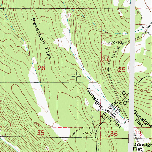 Topographic Map of Gunsight Flat, UT